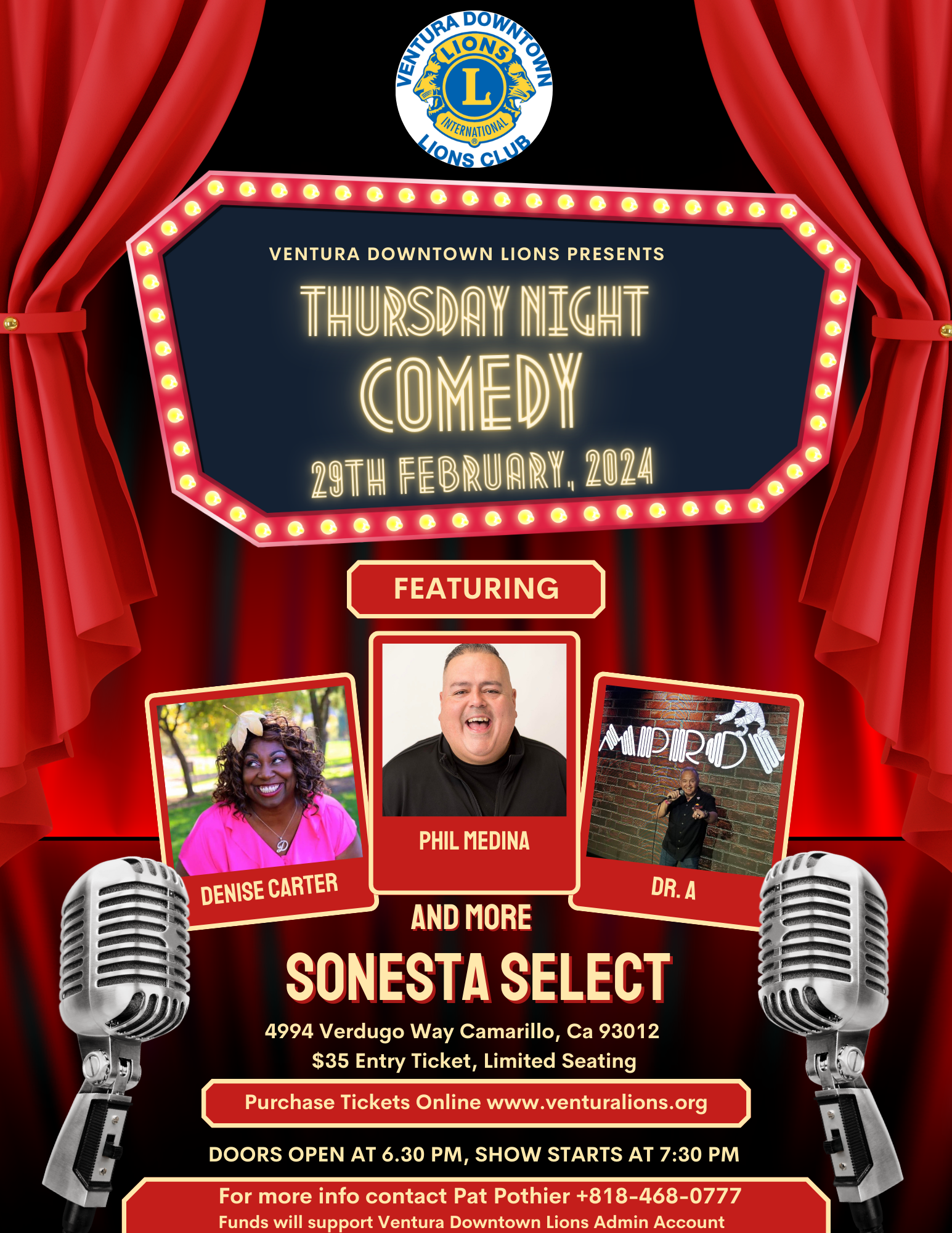 Thursday night comedy flyer