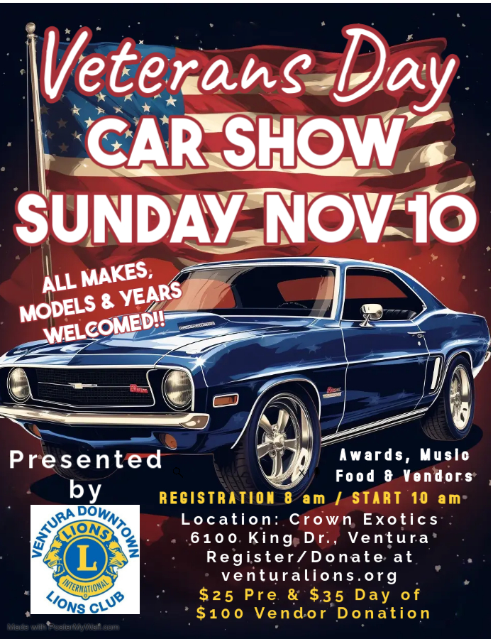 2024 Veteran's Day Car Show Flyer