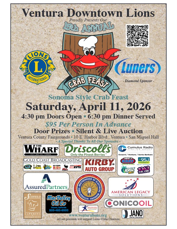 Flyer for 2026 Crab Feast with QR code