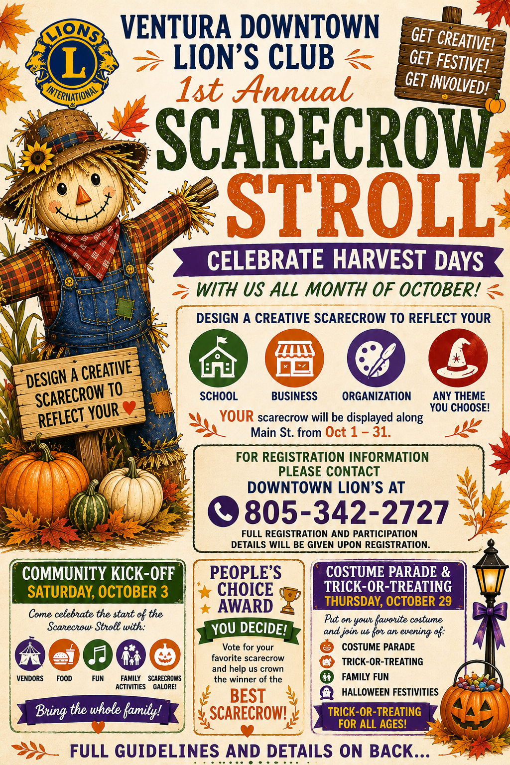 AugScarecrowStroll2026 Flyer for event called scarecrow stroll