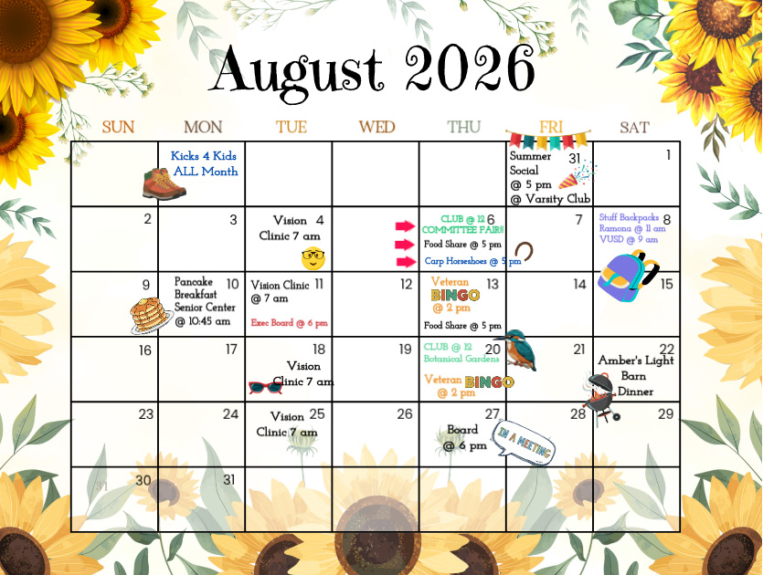 Floral August 2026 Calendar Presentation - Made with PosterMyWall