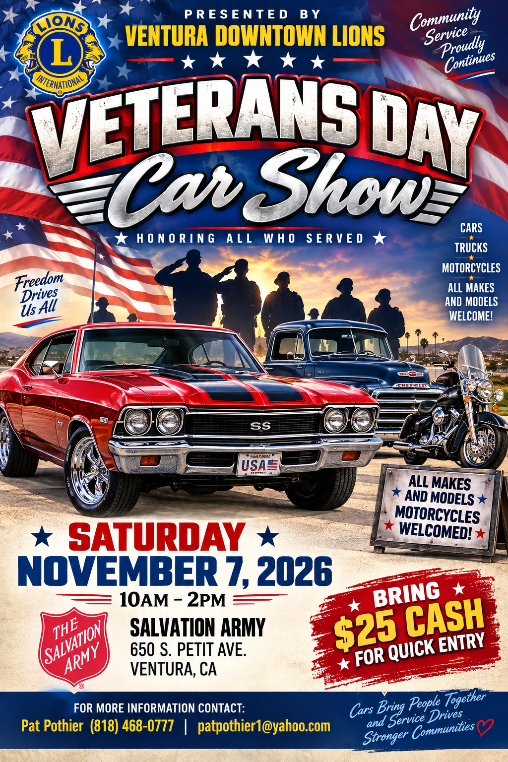 VetDayCarShow Ventura downtown Lions Veterans Day Carshow